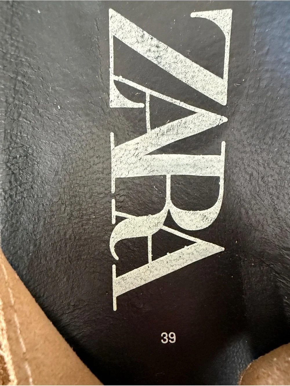 Zara Tan Suede Leather Dad Buckle Slide Sandals Size 39 9 - Picture 4 of 5